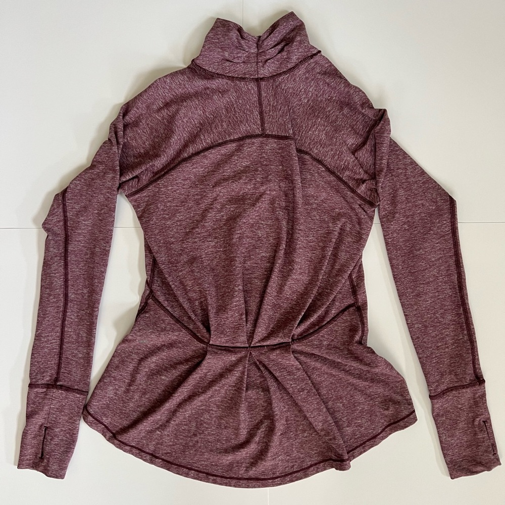 Lululemon Women’s Warm Your Core Long Sleeve Tee Heathered Bordeaux Drama Size 4 - Picture 6 of 8